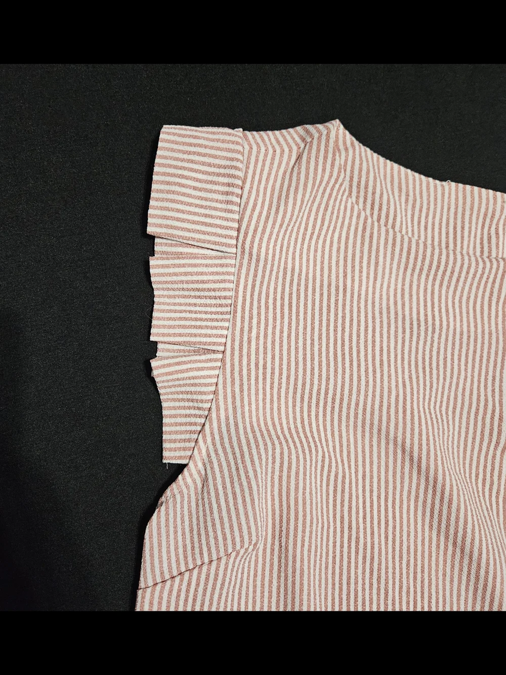 Ruffled Sleeve Pink Stripe Tank Top - Picture 3 of 5